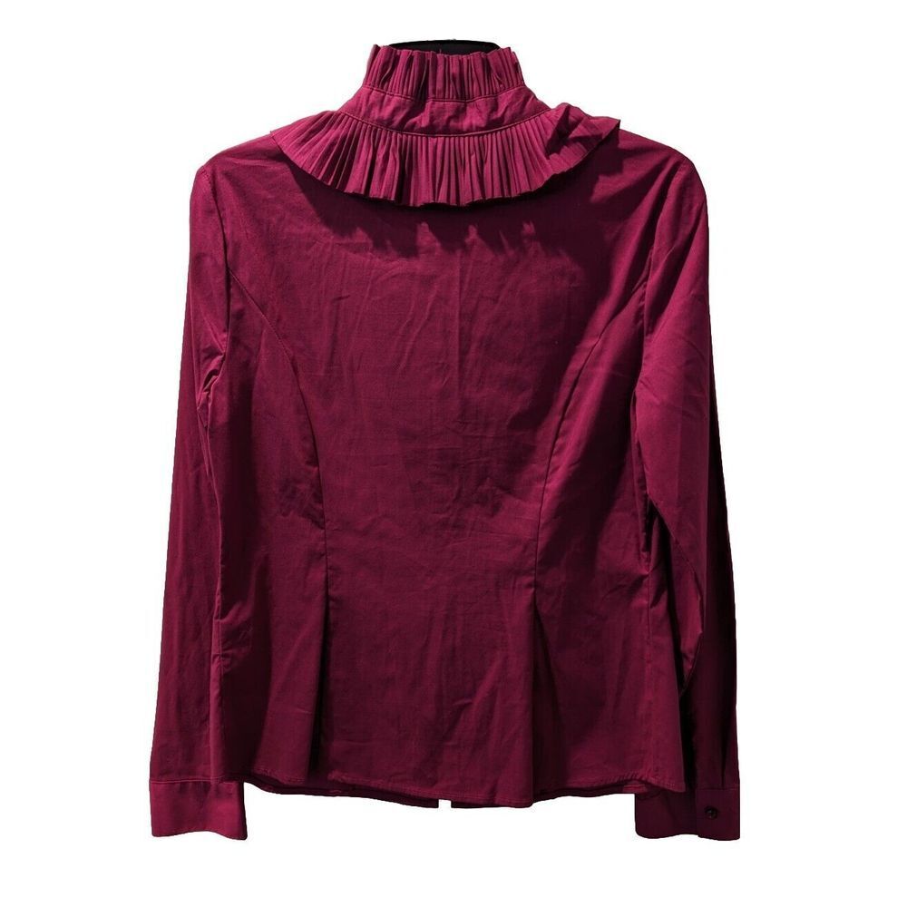 Renuar Berry Ruffle Trim Blouse Women's Size 6 - Picture 4 of 7